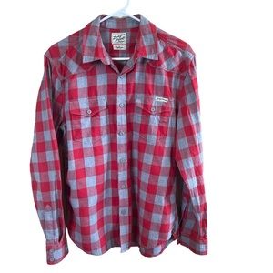 Mens Lucky Brand Flannel Red/Gray Size M. Gently Worn